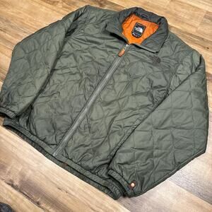 The North Face military green micro puffer jacket, Men’s Large.